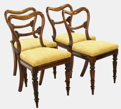Set of 4 Victorian Rosewood Dining Chairs