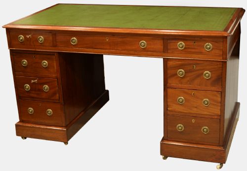 Victorian Mahogany 9 Drawer Desk