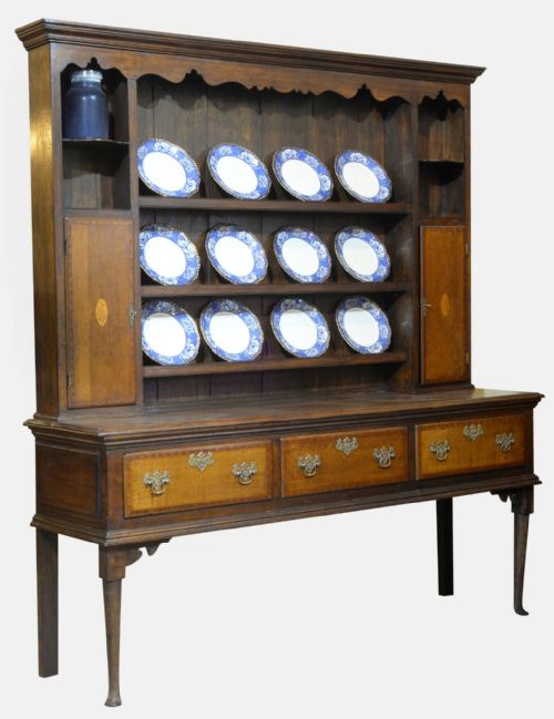 Late George III Oak & Mahogany Dresser