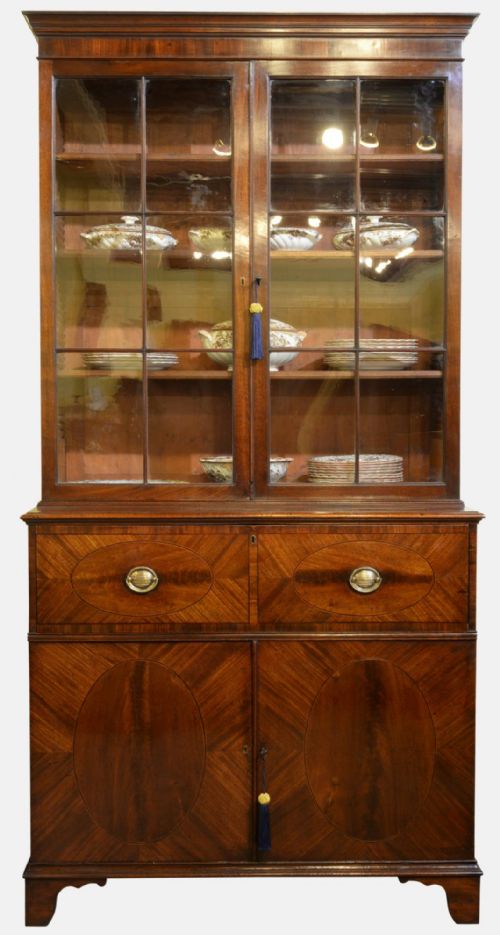George III Mahogany Crossbanded Bookcase
