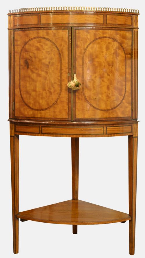 Georgian Satinwood Corner Cabinet