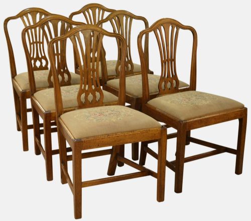 Set of 6 Camel Back Dining Chairs
