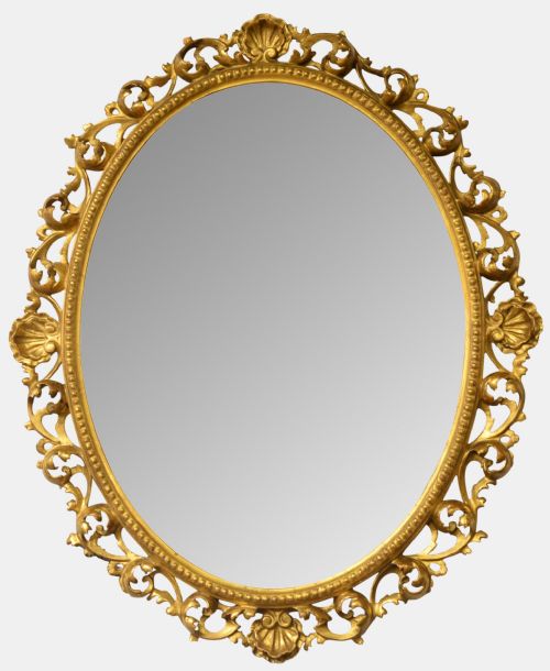 19th Century Oval Giltwood Mirror
