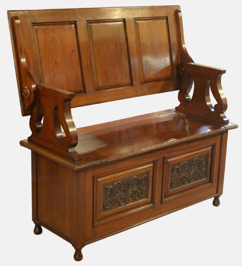 Victorian Mahogany Monks Bench

