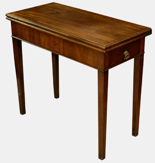 George III Mahogany Tea Table with Drawer
