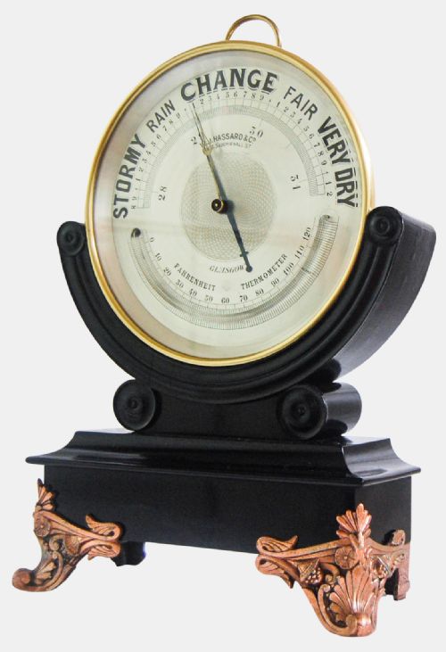 Victorian 10 Dial Brass Aneroid Barometer