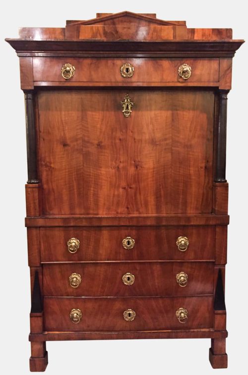 Early Nineteenth Century Walnut Biedermeier Secretaire