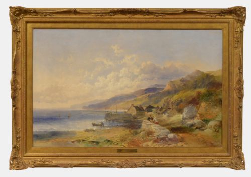 Joseph Horler Oil on Canvas of Clovelly Harbour