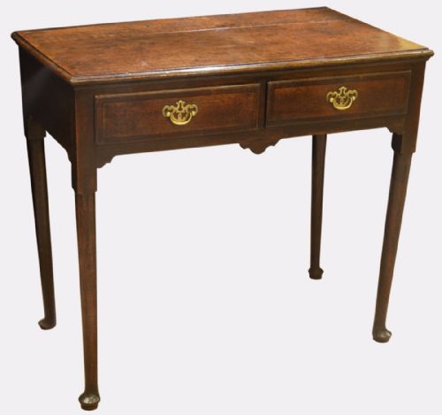 George II Oak 2 Drawer Lowboy