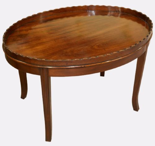 George III Hepplewhite Oval Mahogany Tray