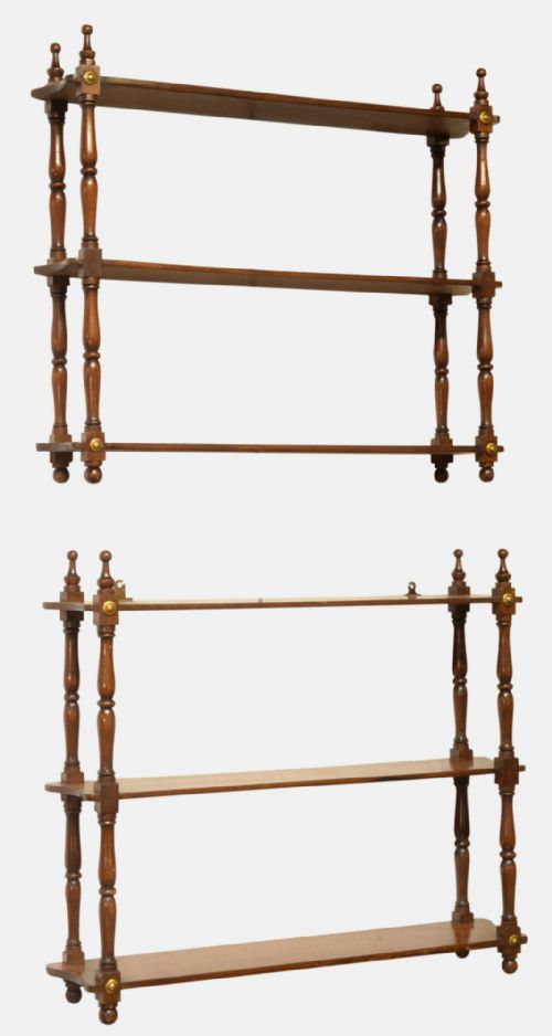 19th Century Pair of Mahogany Shelves
