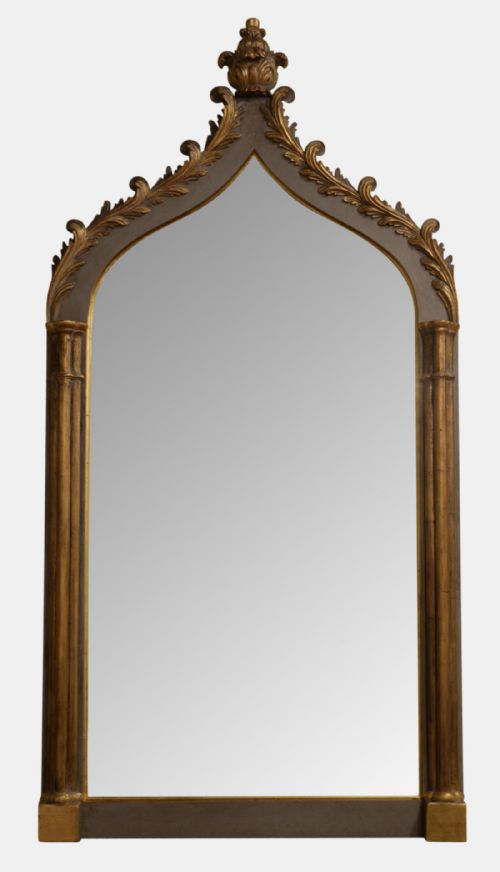 Pair of Carved Wood Gothic Revival Mirrors