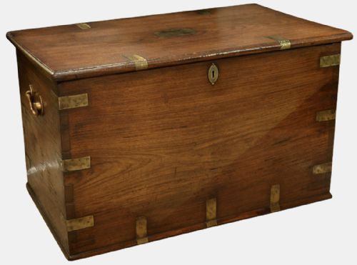 Brass Mounted Teak Ships Chest