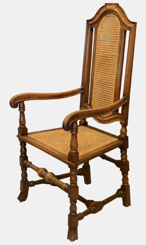 Warings Mahogany & Cane Open Arm Chair