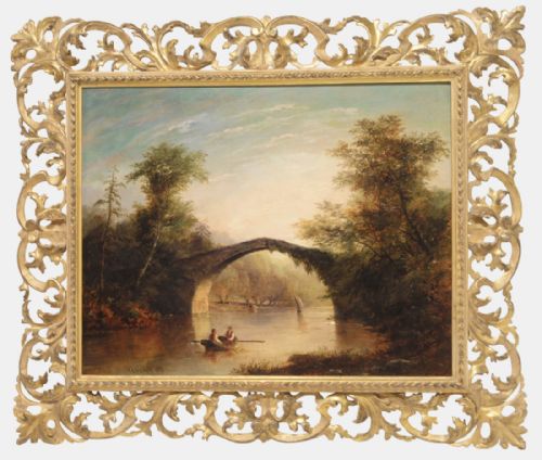 Oil Painting on Canvas of River Scene