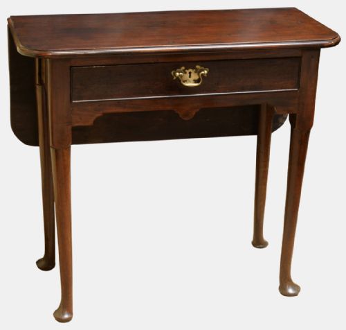 Oak Lined Red Walnut Gate Leg Table