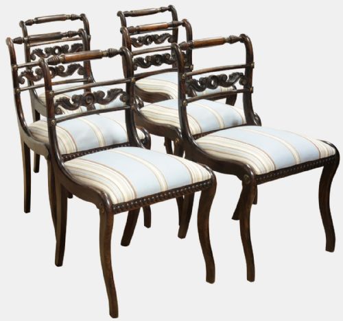 Set of 6 Regency Period Rosewood Dining Chairs
