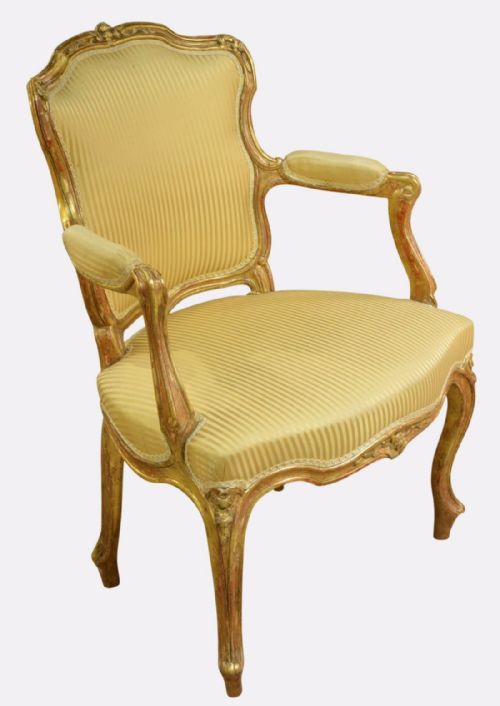 18th Century Giltwood Arm Fauteuil