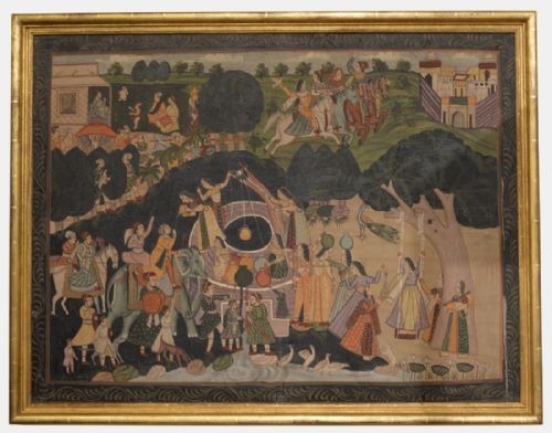 Large Indian Painting on Fabric