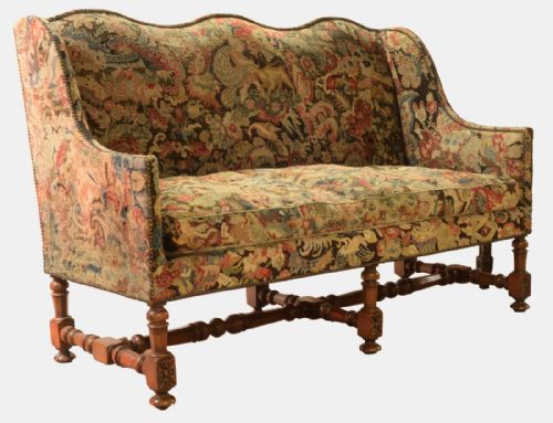 Louis Xiv Style Walnut Framed Sofa