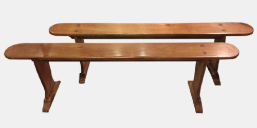 Pair of French Fruitwood Benches