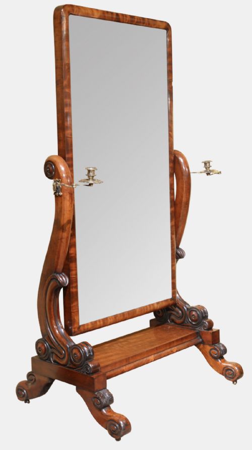 William IV Mahogany Cheval Mirror