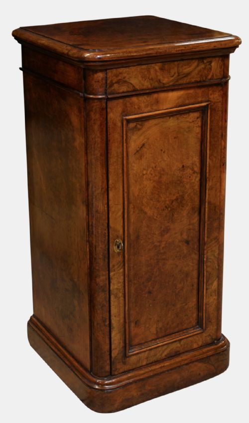 Victorian Burr-walnut Bedside Cabinet