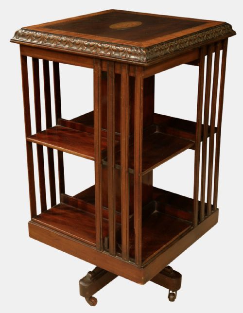 Inlaid Revolving Bookcase