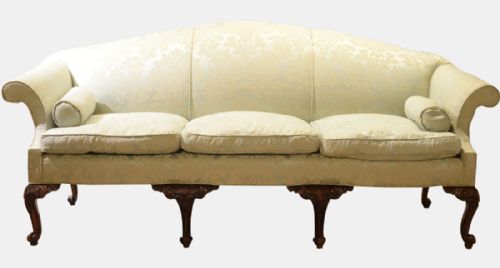 George III Style 3 Seater Camel Back Sofa