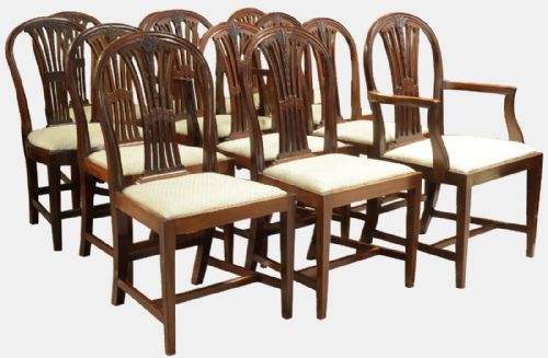 Set of 12 Matched Mahogany Dining Chairs