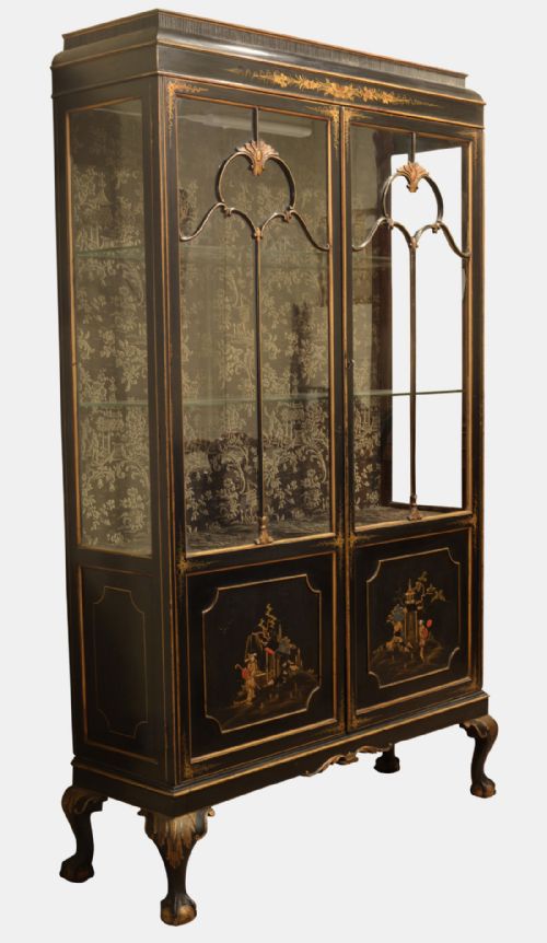 Edwardian Chinoiserie Decorated Display Cabinet