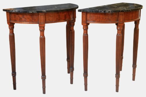 Pair of Regency Demi-lune Pier Tables