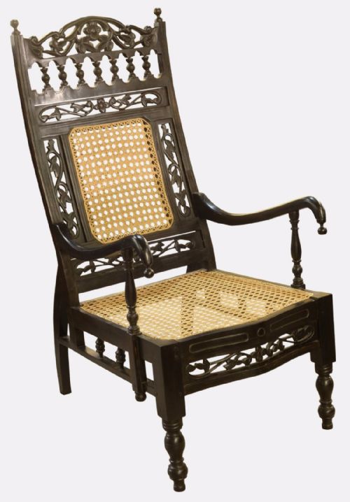 19th Century Colonial Ebony Armchair
