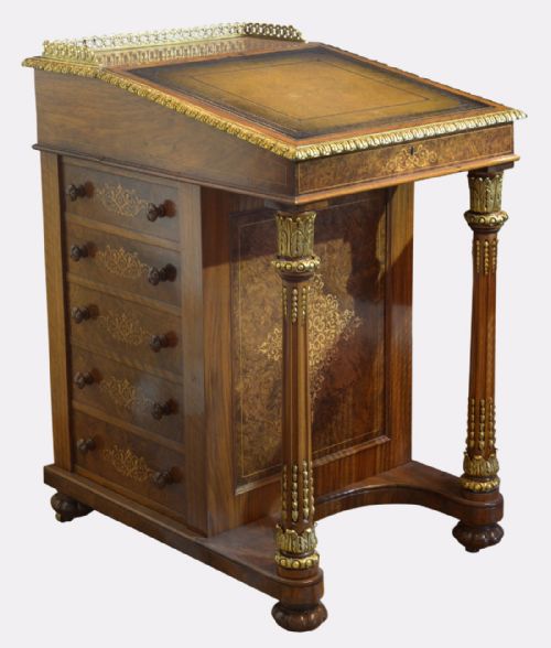 Victorian Burr Walnut Davenport