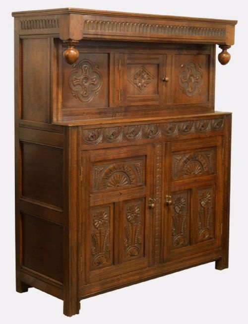 Victorian Oak Court Cabinet
