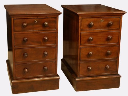 Pair Victorian Mahogany Bedside Chests
