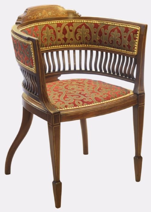 Mahogany Inlaid Tub Chair
