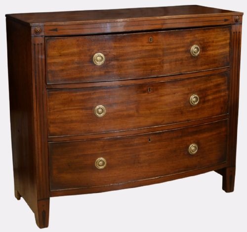 Regency Mahogany Bow Fronted Chest of Drawers
