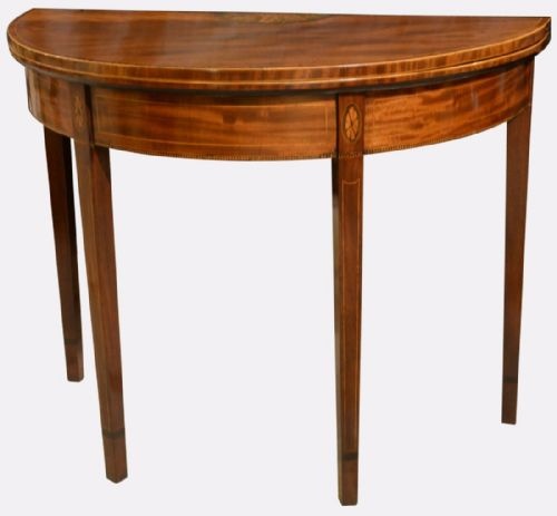 George III Mahogany Demi-lune Card Table

