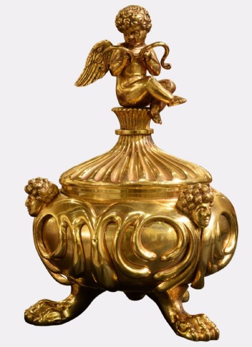 Plutarch's Inkstand Ormolu Desk Inkwell

