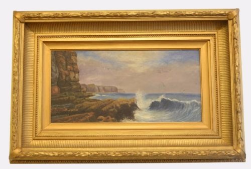 Victorian Oil Painting of Dorset's Jurassic Coast
