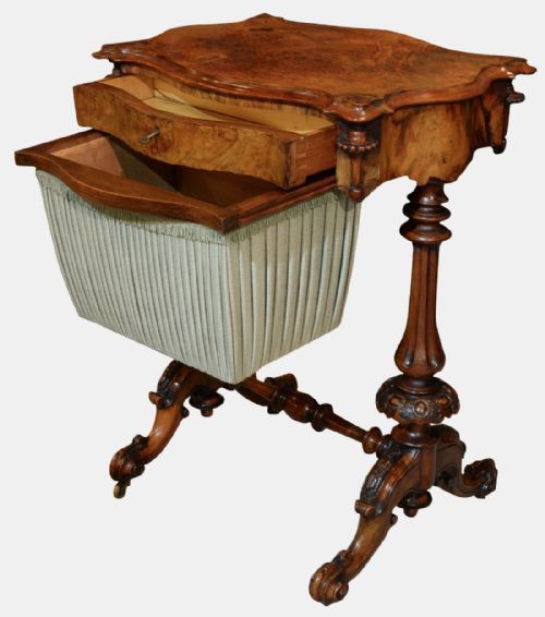 Decorative High Victorian Sewing Table