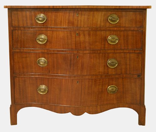 Late 19th Century Serpentine Chest of Drawers