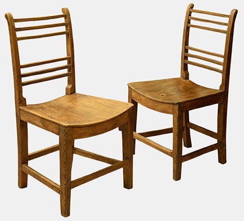 Pair of Georgian Country Oak Chairs