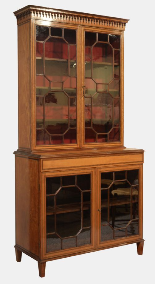 Early 19th Century Satinwood Glazed Bookcase