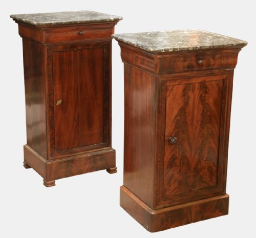 Pair of Charles X Marble Topped Bedsides