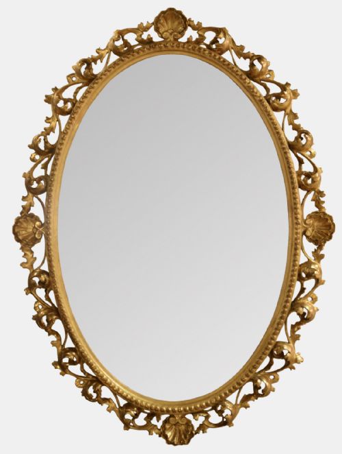 19th Century Carved Oval Mirror
