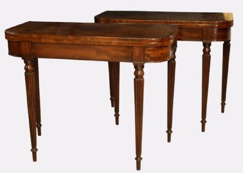 Pair of 19th Century Mahogany Card Tables
