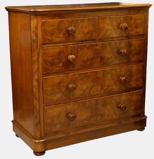 Victorian Burr Walnut Chest of Drawers