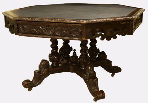 19th Century Carved Oak Centre Table
